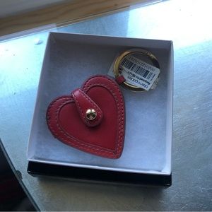 NWT Cole Haan Leather Heart Photo Key Ring